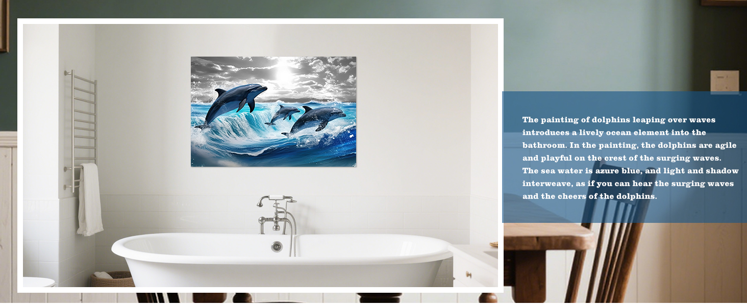 Amazon.com: DOARTDO Dolphins Wall Art Jumping Dolphin Canvas